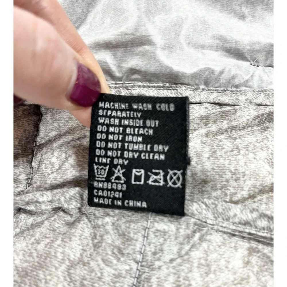 Be‎ By Blanc Noir Down Puffer Vest Womens XS Gray Packable Lightweight Full Zip